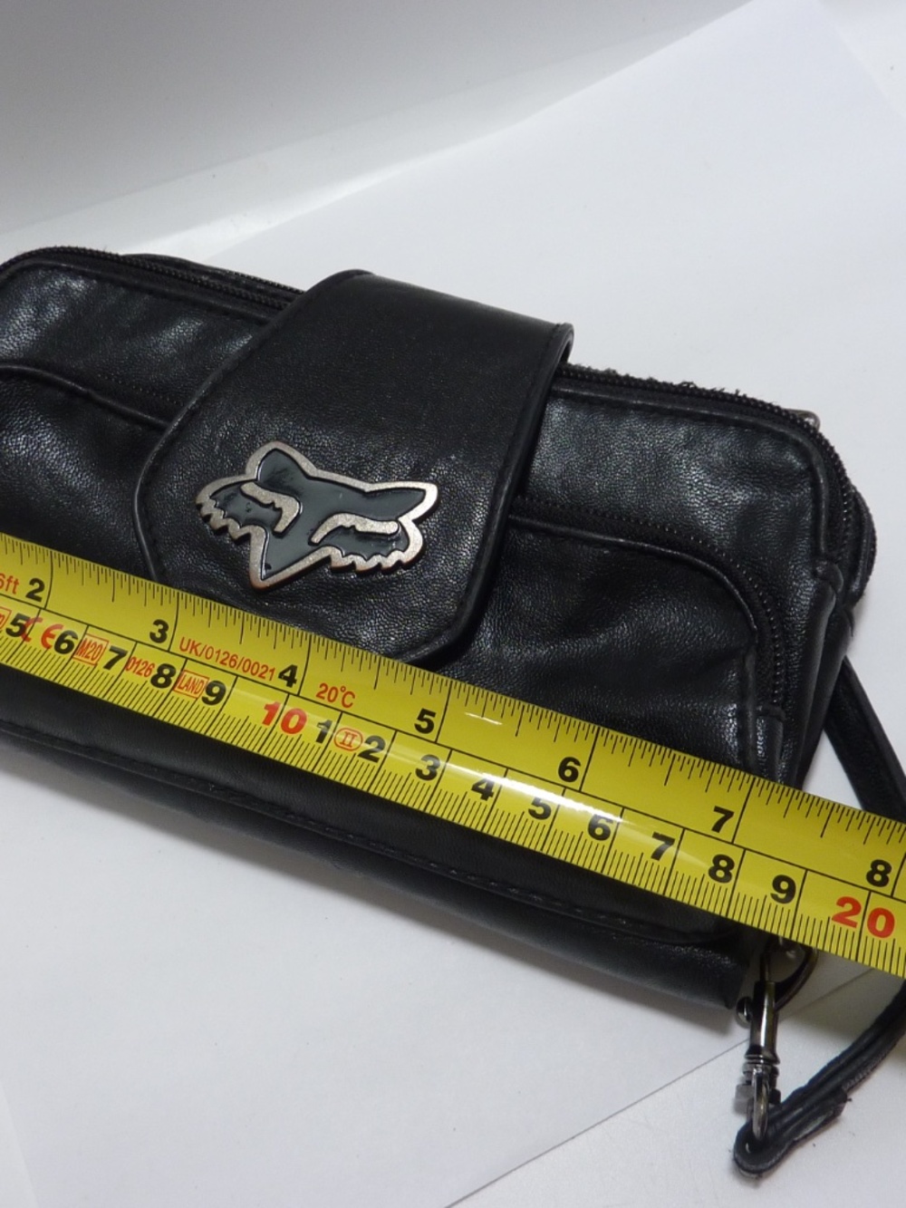 Fox Racing VINTAGE Black Faux Leather TRAVEL WRISTLET Wallet with Metal Emblem - Picture 6 of 11